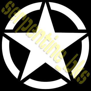 Jeep Star Decal Circle US Army USMC Military Willys 6