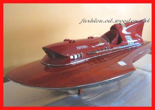 BN Red Ferrari Arno IX Hydroplane Wood Model Speed Boat