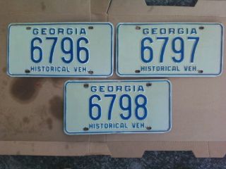 Georgia Permanent Antique Hobby old car license plate tag 1900 1965 /3 