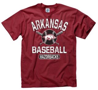Arkansas Razorbacks Cardinal Jock Baseball T Shirt
