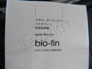 Apollo Bio Fin Pro Swim Fins Split Open Heel Size ll New Black 