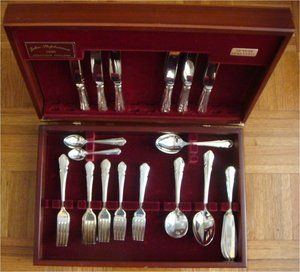   English Silver Plate Cutlery Canteen Set John Stephenson Arthur Price