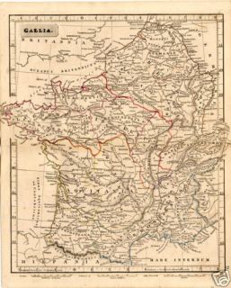 Gallia Antique Arrowsmith Map of Roman France 1840