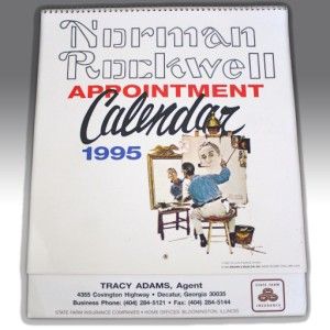 1995 NORMAN ROCKWELL APPOINTMENT COLLECTIBLE PIN UP CALENDAR