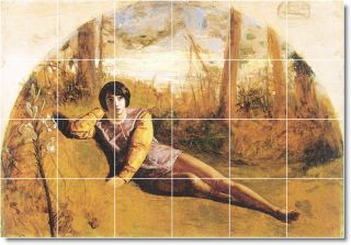 the young poet by arthur hughes 24x36 inch ceramic tile mural using 24 