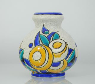   Charles Catteau 1920s Art Deco Ceramic Vase D1175 Boch Freres Keramis