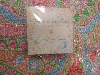 Artistic Accents Pink Green Blue Orange Paisley Queen Full Quilt Set 