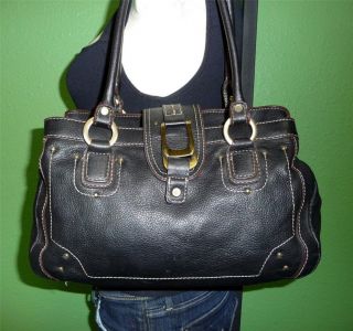 Vintage APT. 9 Black Leather Medium Shoulder Bag Tote Purse