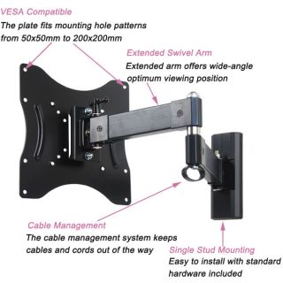 Articulating Long Arm LED LCD TV Wall Mount Swivel M63