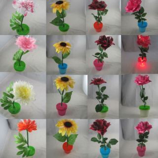 Red Pink Rose Flowers Transparent Vase Artificial Decor