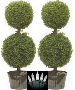Artificial 34 Topiary Tree Boxwood Ball in Outdoor Plant with 