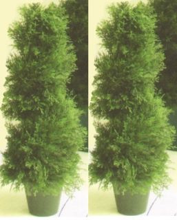 Indoor Outdoor Artificial Cypress Spiral Topiary Tree Plant 2 