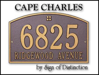 Plaque Sign Marker Cape Charles Address 