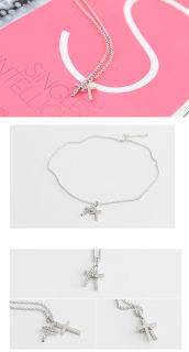Korea Star Accessories Super Junior Eunhyuk Double Cross Necklace 