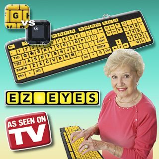   Print Ez Eyes Big Letter Keyboard As Seen On TV Spill Resistant Mac PC