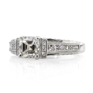 06ct Asscher Cut Diamond Engagement Ring and Anniversary Ring