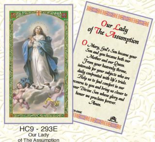 Our Lady of The Assumption Catholic Holy Card 3CARDS
