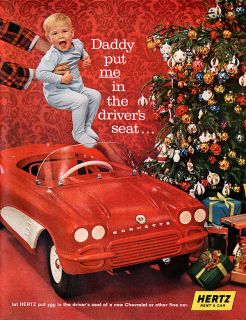 Red Corvette Pedal Car Hertz Rent A Car Toy Chevrolet 1961 Christmas 