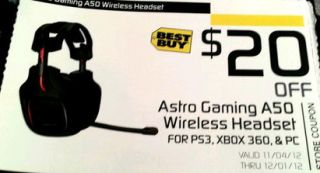 Astro Gaming Wireless Headset $20 Best Buy Coupon Valid to 12 01 12 