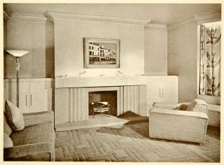 1938 Print Derek Patmore Marion Dorn Interior Design Living Room 