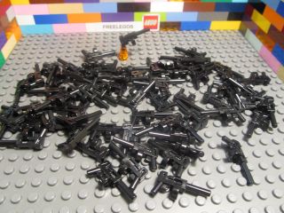 Lego Minifigure Round Magazine Black Tommy Gun Army Blaster Weapon x 5 