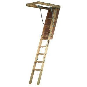 Louisville Ladder CL254P Champion Wood Attic Ladder 300 Pound Capacity 