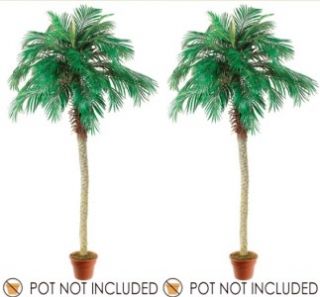 Silk Plant 8 ft Artificial Phoenix (Pygmy Date) Palm Trees, Lot/2 