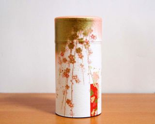 Kaori No Uta Song of Aromas Pink Tea Canister Made in Japan Washi 