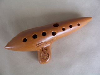   Vintage Budrio Ocarina Signed Arrigo Mignani Clay Flute do 3