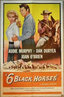 Audie Murphy 6 Black Horses 1962 Movie Poster 1sh 7731