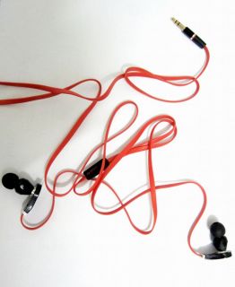 Audio In Ear Stereo Headset Earbud Headphone Red 3 5mm Earphone