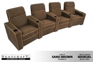 Seatcraft Lorenzo Row of 4 Seats Home Theater Seating Chairs