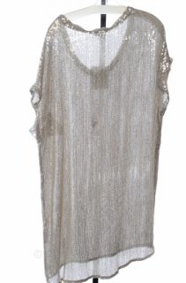 Diane Von Furstenberg 8 M Slvls Sol Metallic Silver Sequin Dress $498 