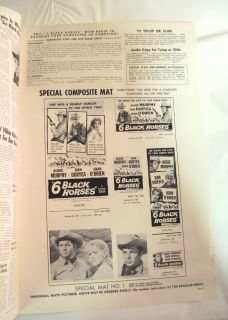 1962 Movie Pressbook Six Black Horses Audie Murphy
