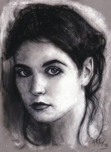  Original Female Portrait Pastel Drawing Modern Contemporary Art A.Fry