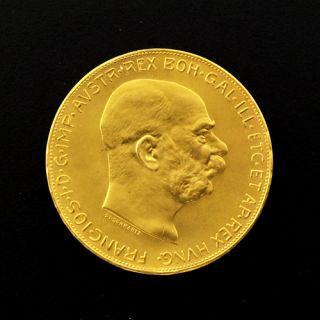 Authentic Austrian Hungarian 100 Coronas Gold Coin 1915
