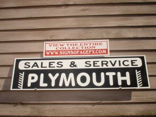   Plymouth Classic Antique Auto Garage Art Dealer Service Sign