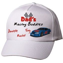   checkered flags and an nascar style stock racing car race fan hat