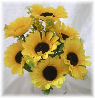 yellow sunflowers silk fall wedding bouquet flowers