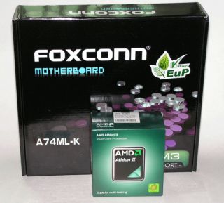 AMD Athlon II x4 640 CPU Foxconn A74ML K AM2 AM3 Motherboard Combo Set 