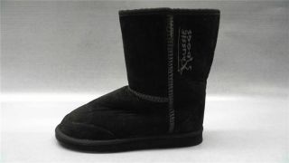 Aussie Dogs Junior Classic Girls Casual Boots 2 Black Sheepskin Solid 