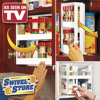 Swivel Store As Seen On TV Spice Rack Space Saving Cabinet Organizer 
