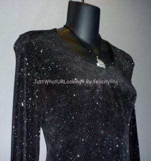Miss Ashlee Womens Black Shimmer Sparkle Little Black Dress Size M 