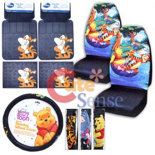   The Pooh Friends Tigger Car Seat Covers Accessories Set 7pc