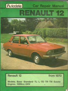 Renault 12 1970 Autodata Car Repair Manual