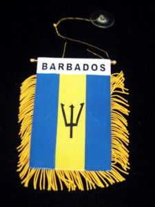 New Barbados Mini Car Banner Pennant Flag with Suction Cup