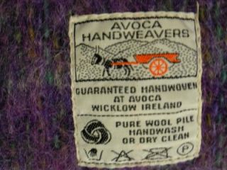 Avoca Handweavers Shawl Scarve Pure Wool Pile Wicklow Ireland 