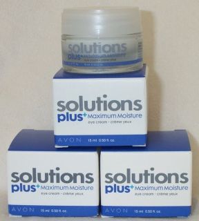 New Avon Solutions Plus MAXIMUM MOISTURE Eye Cream *Qty 3* .5 oz. FULL 