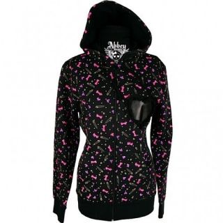 ABBEY DAWN AVRIL LAVIGNE EVERYBODY HURTS HEART BOW SAFETY PIN HOODIE 
