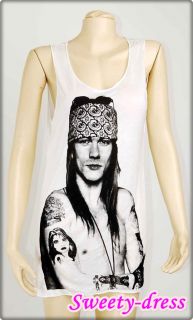 AXL Rose Guns N Roses Rock Slash Women Mini Dress T Shirts Sz s M 
